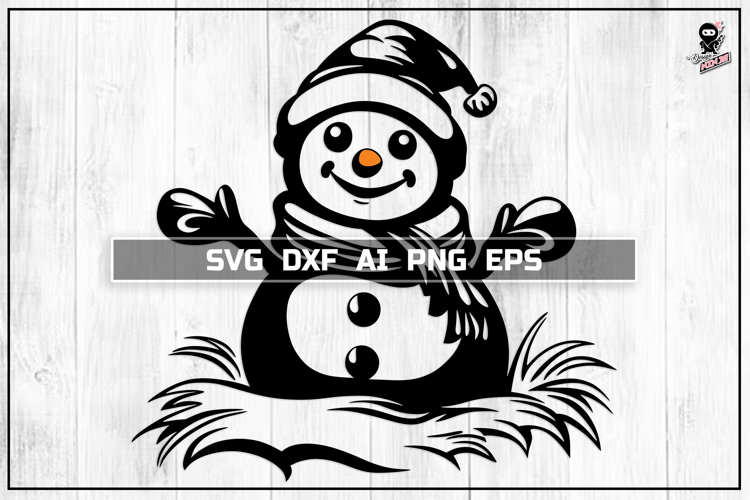 Snowman Svg, Cute Christmas, Winter Cut files DXF PNG