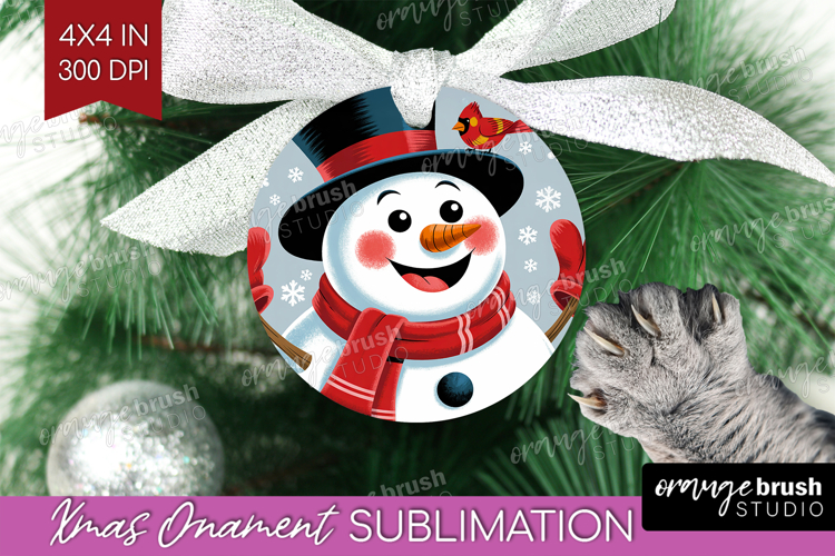 Snowman Xmas Ornament PNG Christmas PNG Sublimation