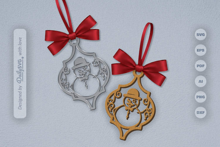 Snowman Arabesque Hanging Ornament example image 1