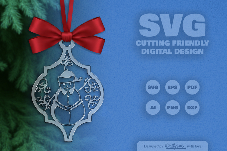 Pattern Arabesque Split Ornament Christmas Lasercut