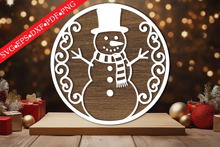 Snowman Christmas Ornament SVG