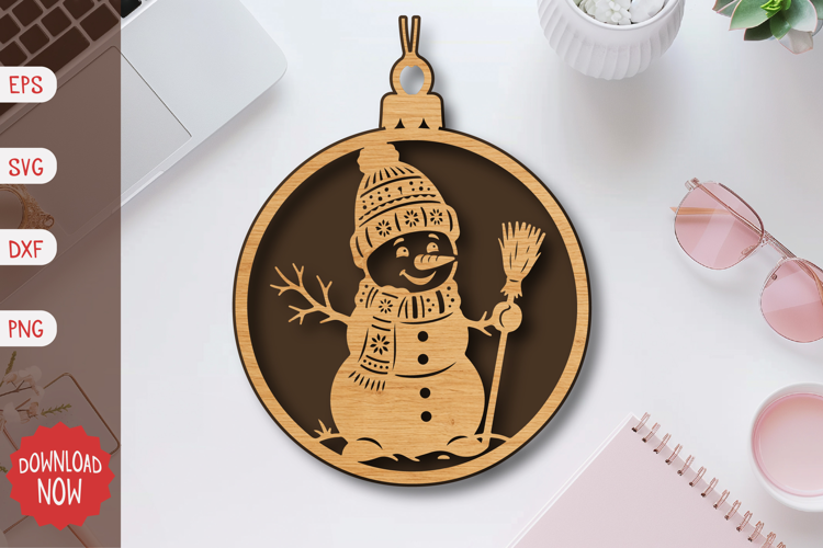 Snowman Christmas Ornament SVG