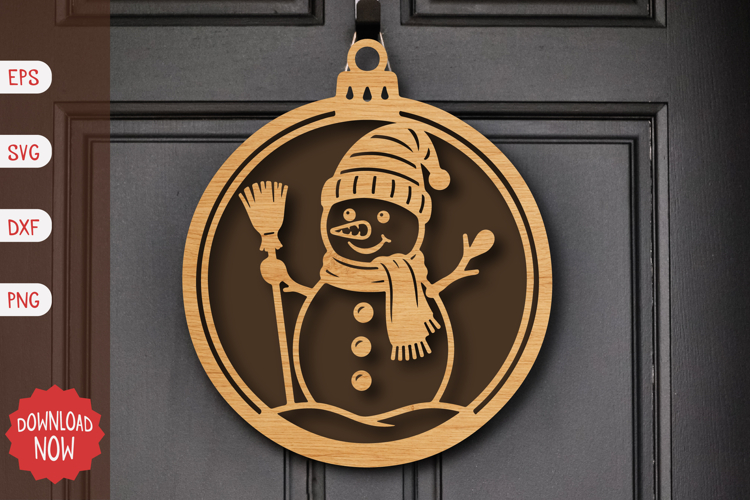 Snowman Christmas Ornament SVG
