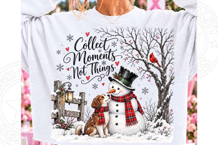 Snowman Christmas PNG, Winter Dog and Ca example image 1