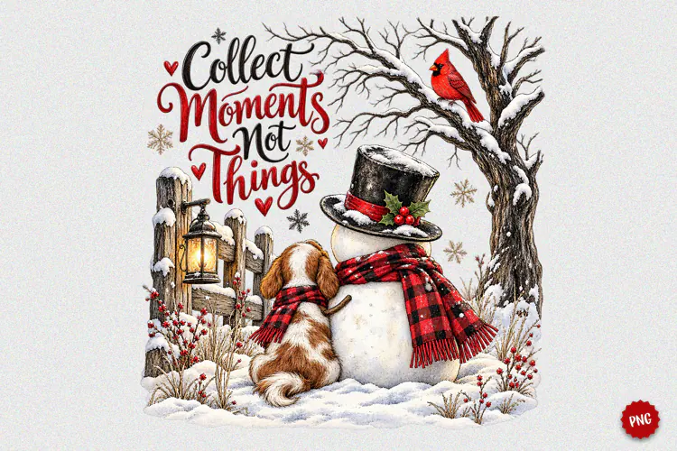Snowman Christmas PNG, Winter Dog Png