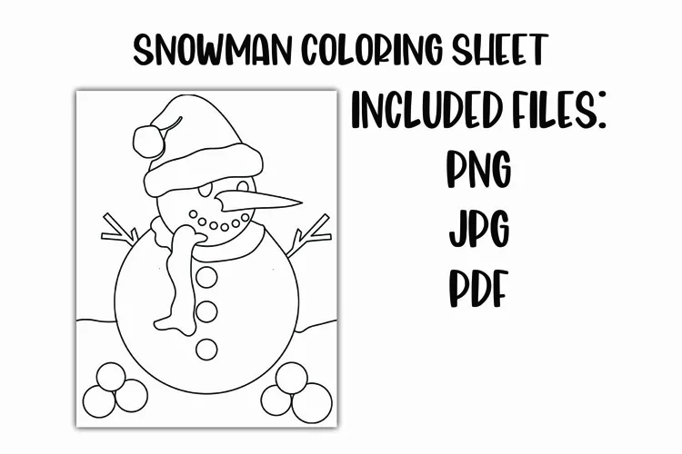 Christmas Snowman Coloring Sheet for Kids