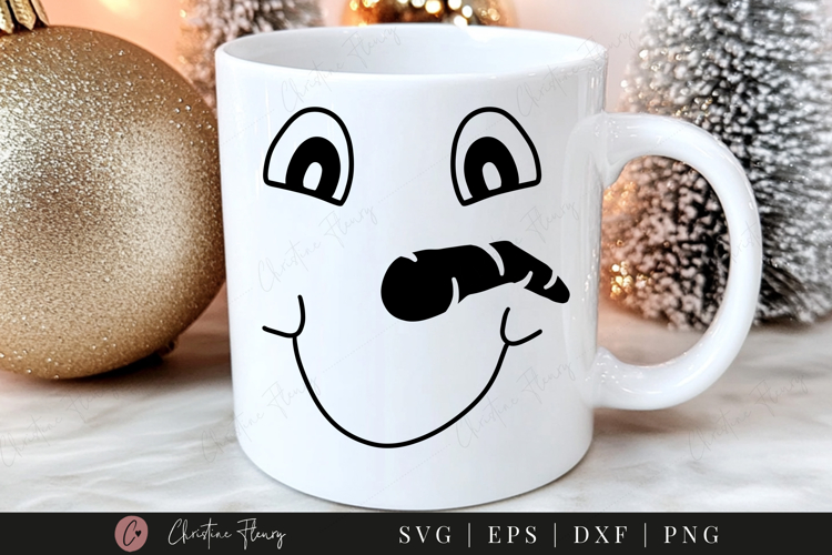Snowman Face SVG PNG EPS DXF