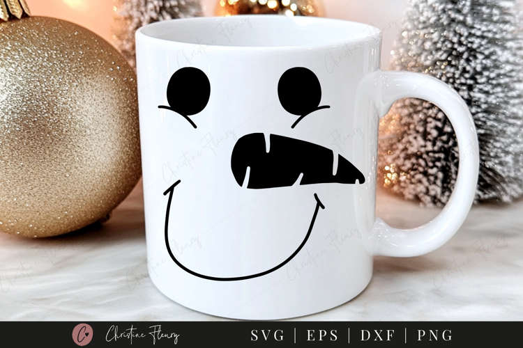Snowman Face SVG PNG EPS DXF