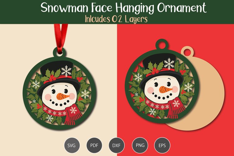 Snowman Face Hanging Ornament example image 1