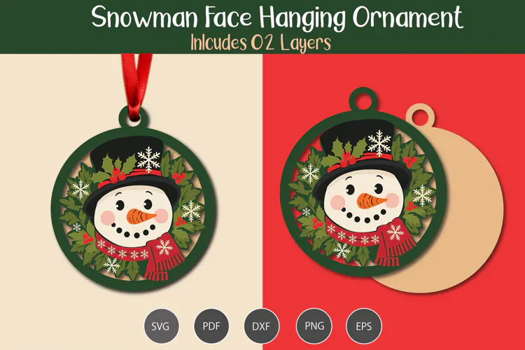 Snowman Face Hanging Ornament