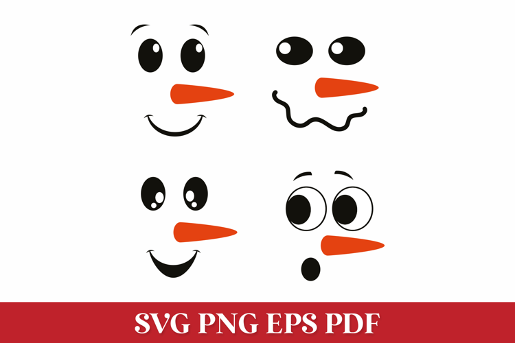Snowman Faces SVG Cut Files for Cricut and Silhouette