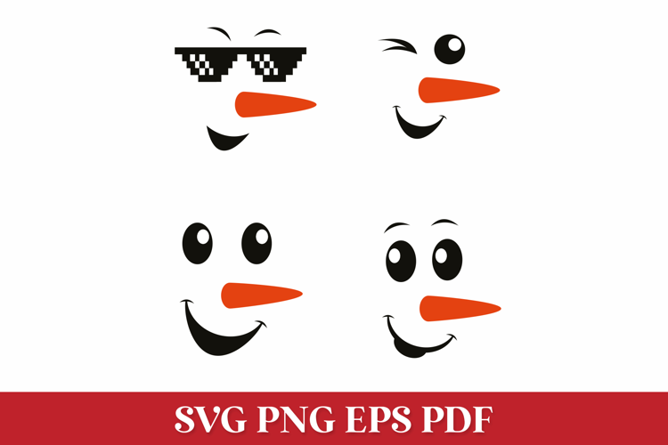 Snowman Faces SVG Cut Files for Cricut and Silhouette