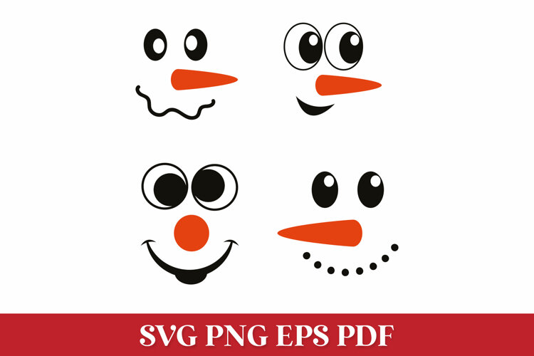 Snowman Faces SVG Cut Files for Cricut and Silhouette example image 1