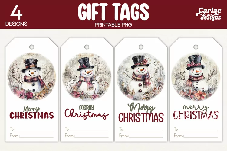 Christmas Gift Tags, Merry Christmas Printable Tags