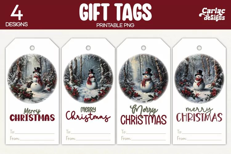 Christmas Gift Tags, Merry Christmas Printable Tags