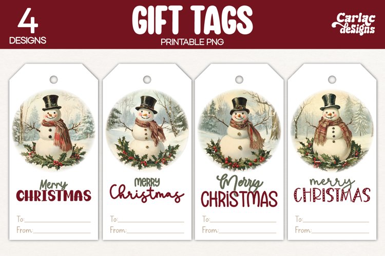 snowman gift tags