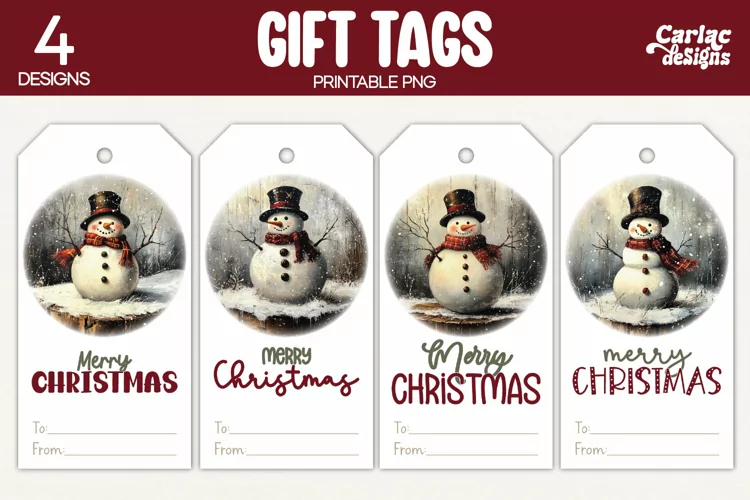 Christmas Gift Tags, Merry Christmas Printable Tags