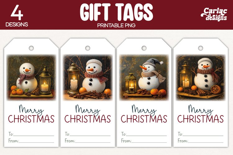 snowman gift tags