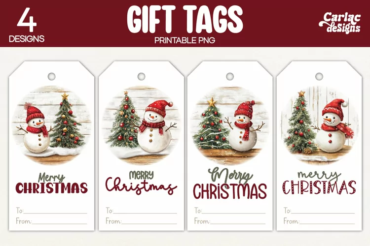 Christmas Gift Tags, Merry Christmas Printable Tags