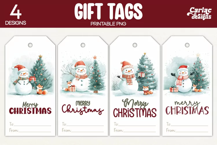Christmas Gift Tags, Merry Christmas Printable Tags