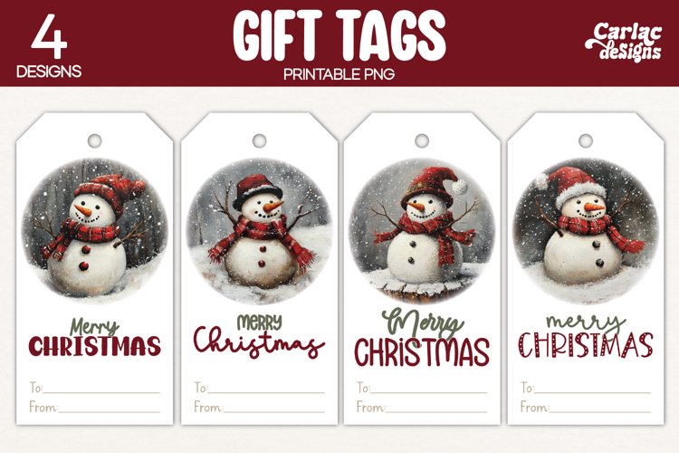 snowman gift tags