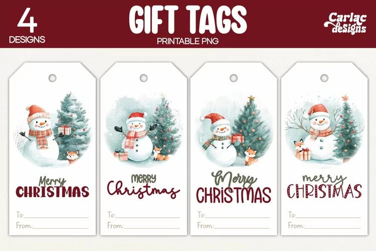 Christmas Gift Tags, Merry Christmas Printable Tags