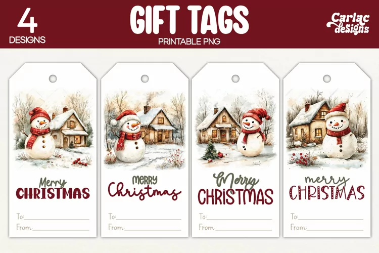Christmas Gift Tags, Merry Christmas Printable Tags