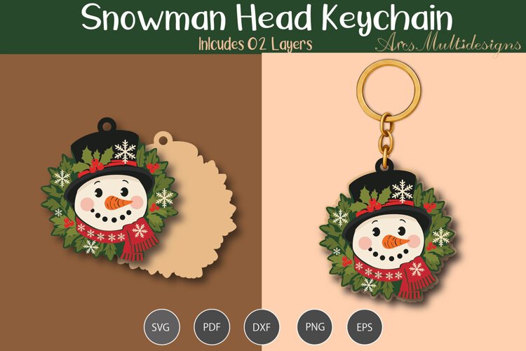 Snowman head Keychain example image 1