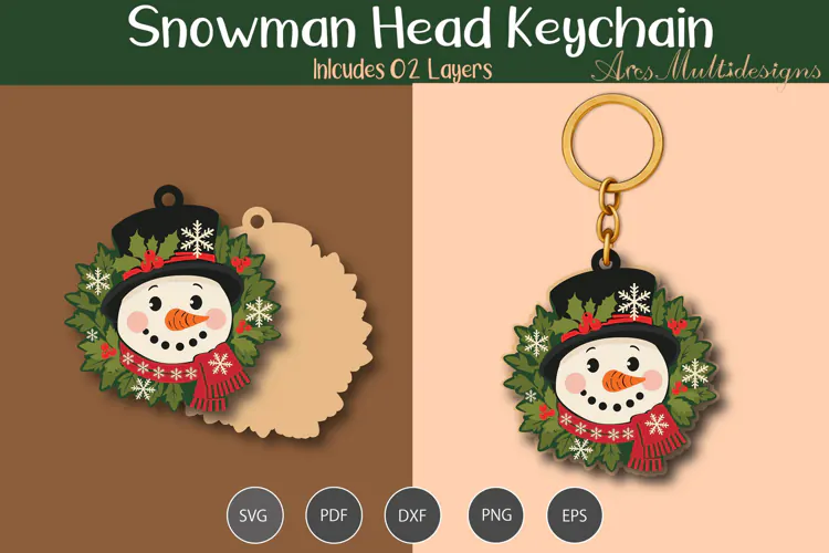 Snowman head Keychain