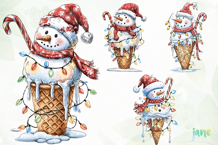 Snowman Ice Cream Sublimation