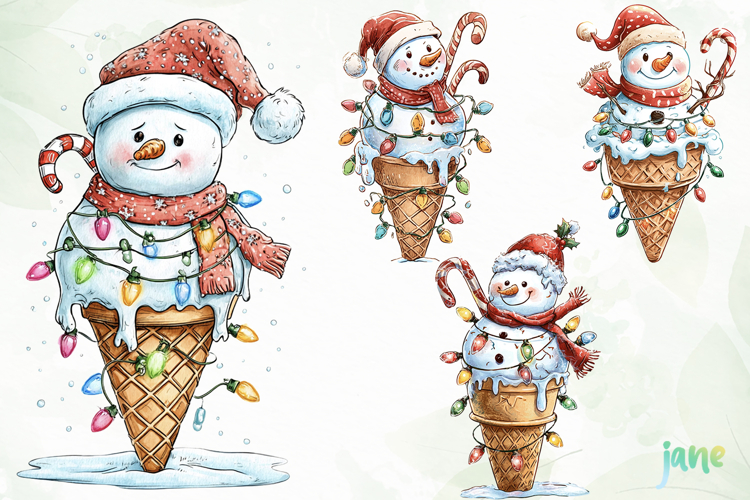 Snowman Ice Cream Sublimation