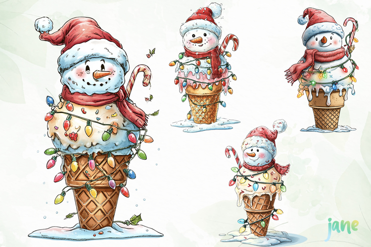 Snowman Ice Cream Sublimation