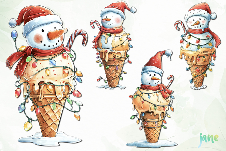 Snowman Ice Cream Sublimation
