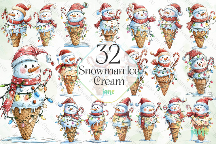 Snowman Ice Cream Sublimation