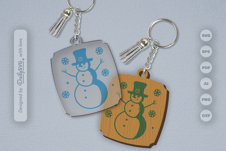 Snowman Keychain SVG