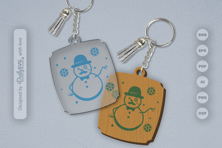 Snowman Keychain SVG