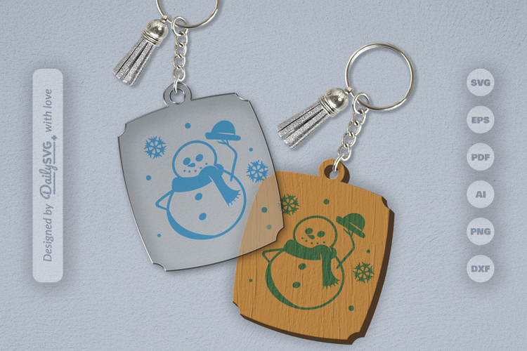 Snowman Keychain SVG
