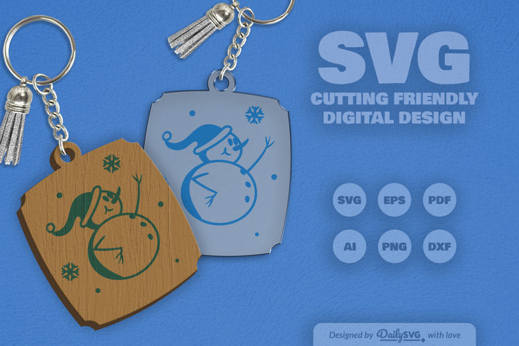 Snowman Keychain SVG