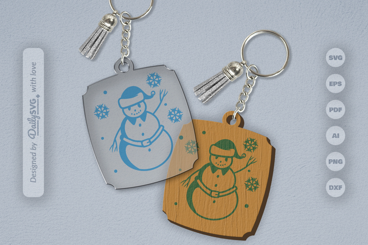 Snowman Keychain SVG