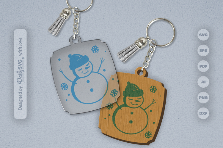 Snowman Keychain SVG