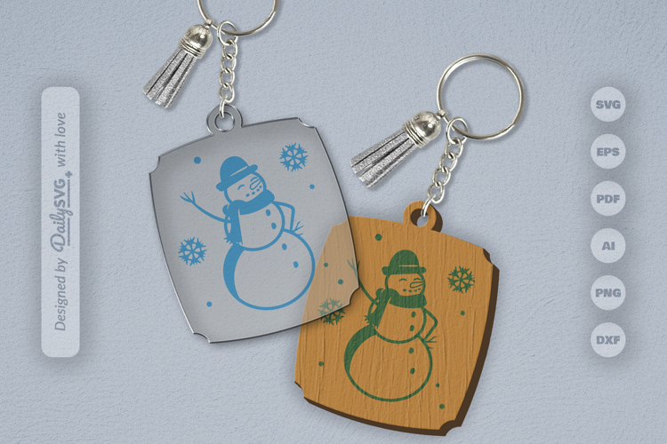 Snowman Keychain SVG