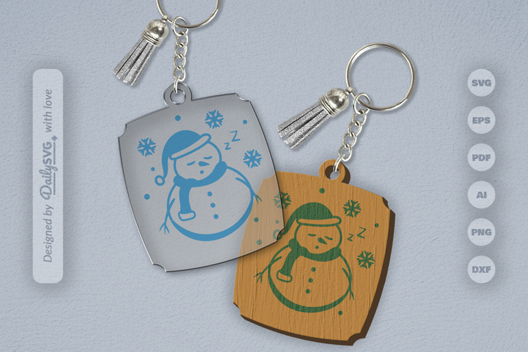 Snowman Keychain SVG