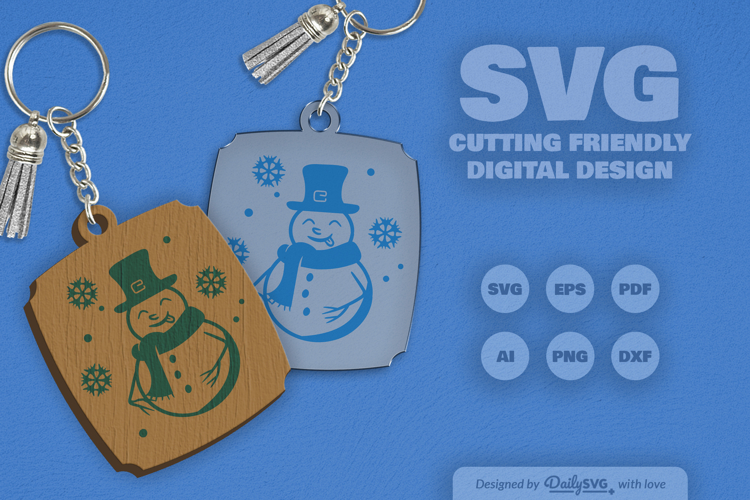 Snowman Keychain SVG