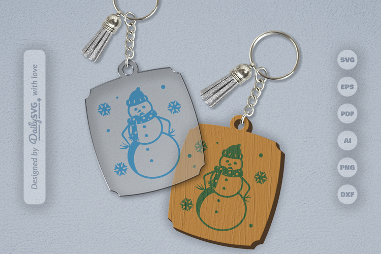 Snowman Keychain SVG