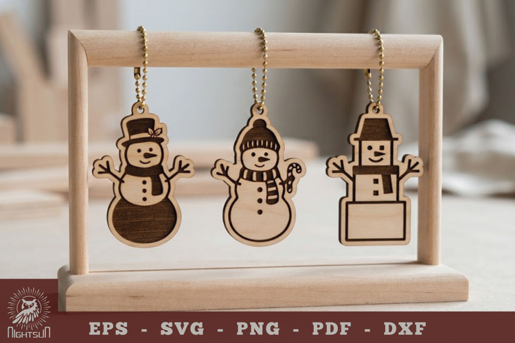 Snowman Lasercut Keychain