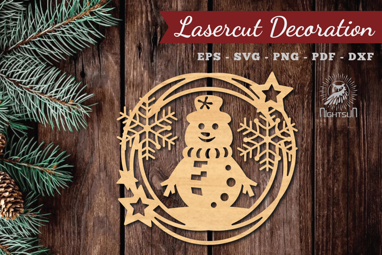 Snowman Lasercut Round SVG