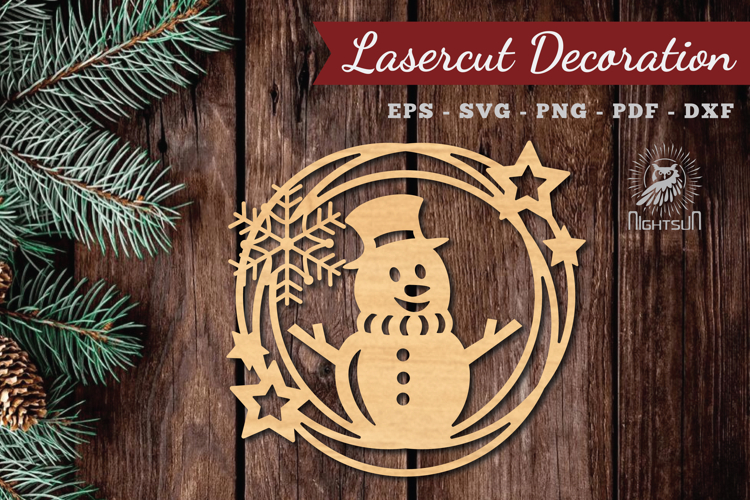 Snowman Lasercut Round SVG