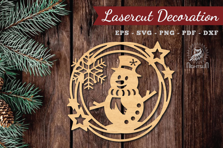 Snowman Lasercut Round SVG
