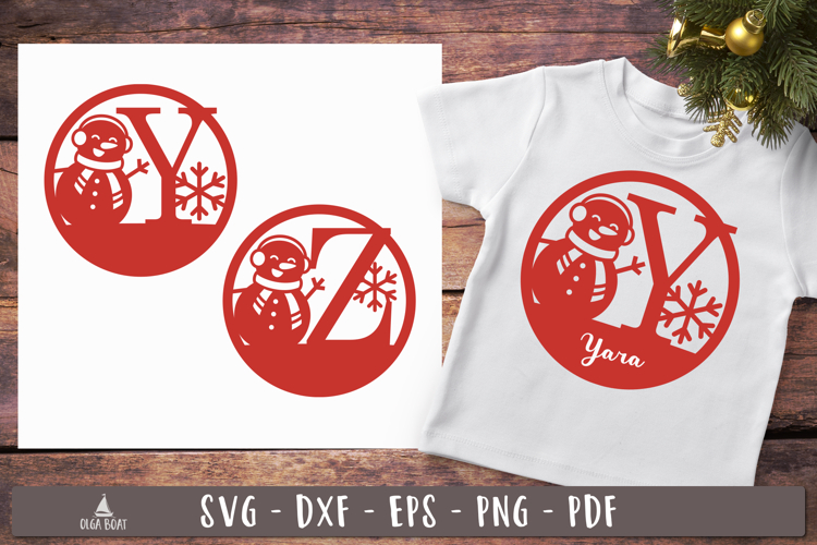 Snowman Letter Monogram SVG Christmas Alphabet print