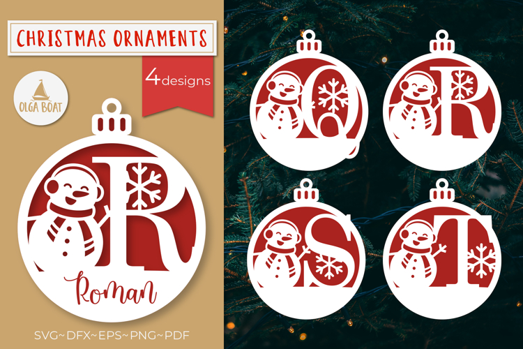 Snowman Monogram Svg Image 18